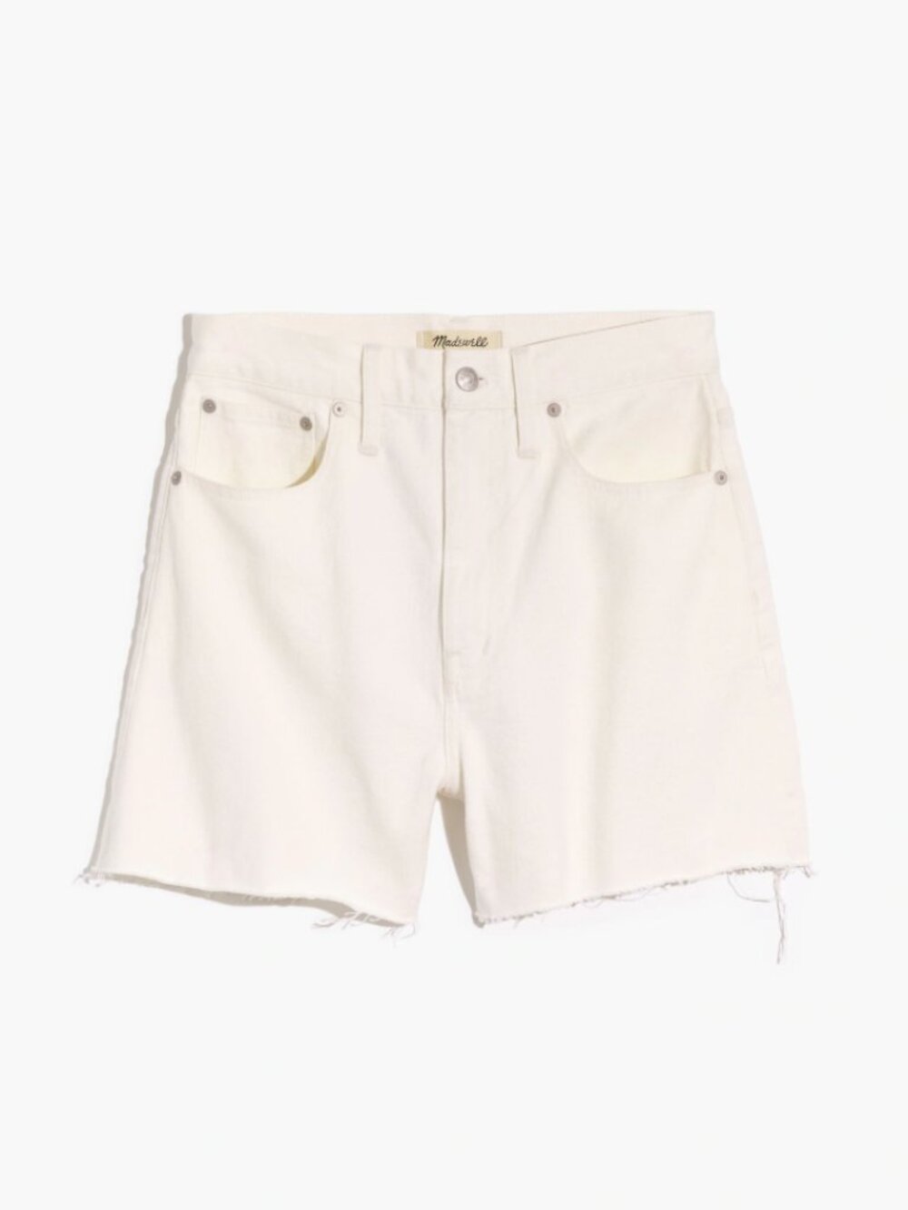 Madewell The Mom Jean Shorts, White Size 28